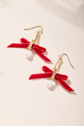 Kate Bow And Pearl Drop Earrings | Francesca's