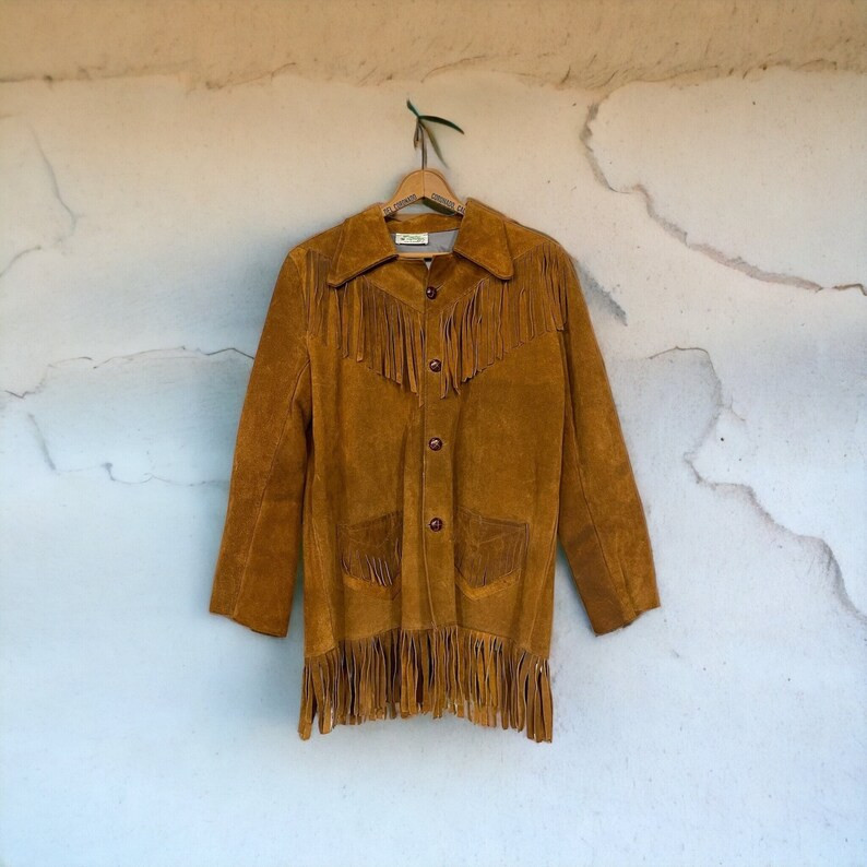 Vintage Leather Fringe Jacket Westernwear Suede Jacket - Etsy | Etsy (US)