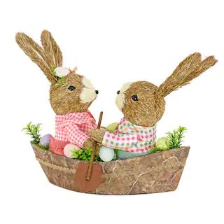 15" Easter Bunnies in a Boat | Easter Tabletop Decor | Michaels | Michaels Stores