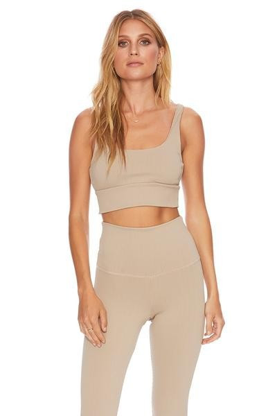 Ribbed Leah Top Tan | Beach Riot
