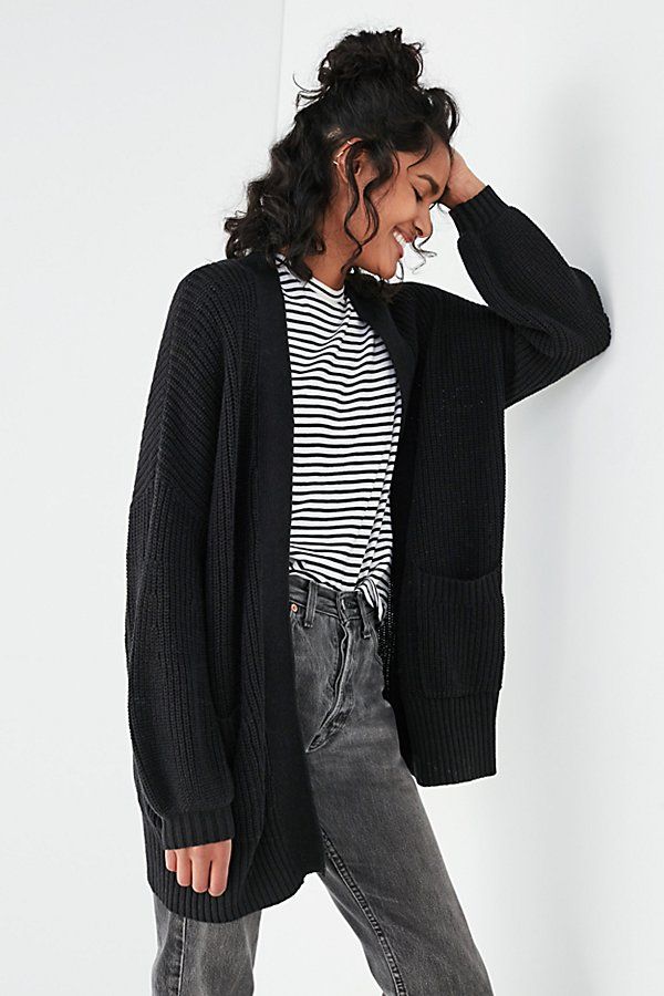 BDG Charlie Dolman Cardigan - Black XL at Urban Outfitters | Urban Outfitters US