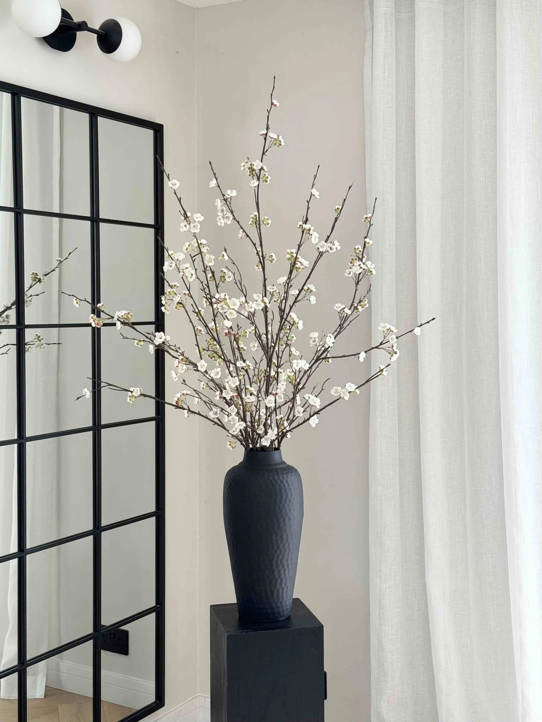 130cm Tall White Cherry Blossoms, Faux Blossoms, Artificial Blossoms, White Blossoms, Faux Flower... | Etsy (US)