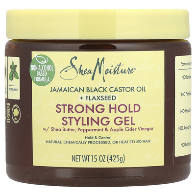 SheaMoisture, Strong Hold Styling Gel, Shea Butter, Peppermint & Apple Cider Vinegar, 15 oz (425 g) | iHerb