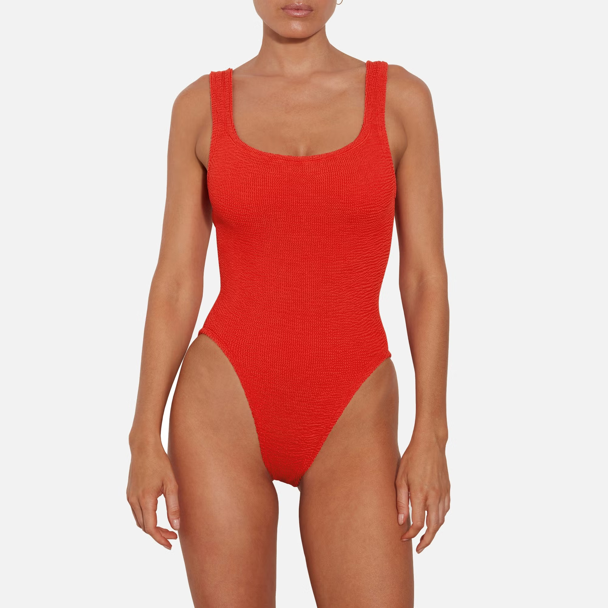 Hunza G Square Neck Seersucker Swimsuit | Coggles | Coggles (Global)