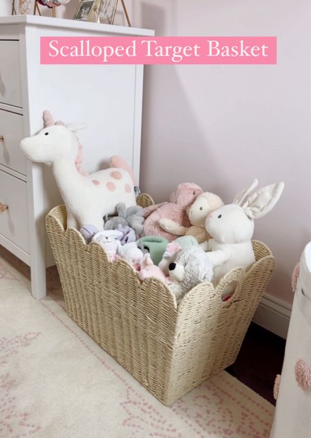 Scalloped toy basket / nursery organization nursery storage nursery decor / toy storage 