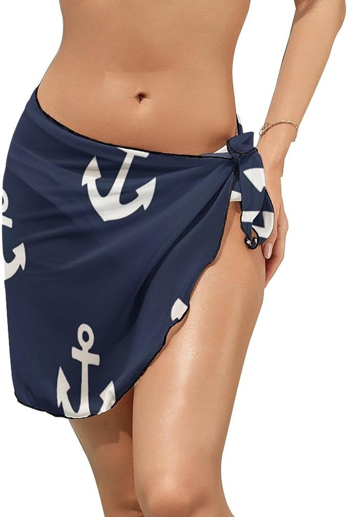 Supdreamc Women's Sheer Swimsuit Cover Up Beach Sarong Wrap short Skirt | Amazon (US)