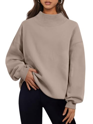 Trendy Queen Womens Mock Neck Sweatshirts Oversized Pullover Fall Outfits | Amazon (US)