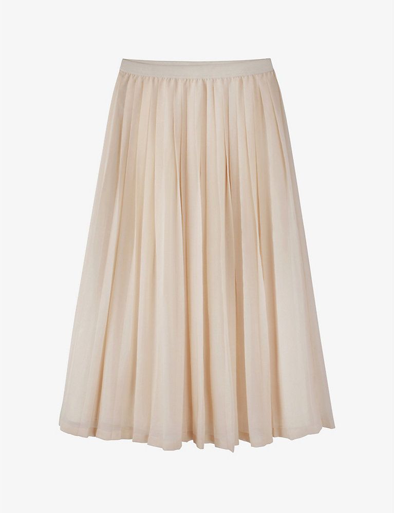 THE WHITE COMPANY Pleated chiffon midi skirt | Selfridges