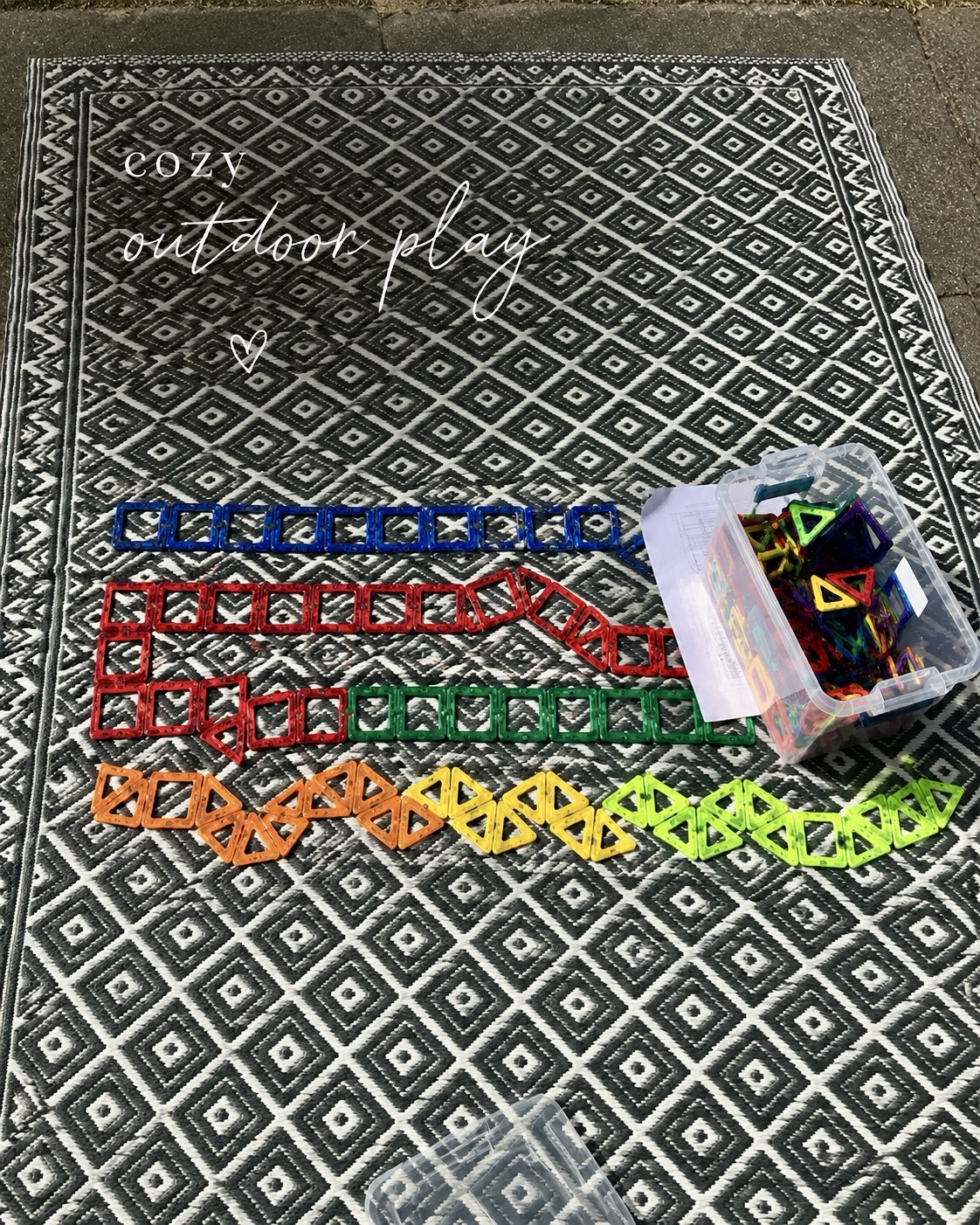 One of my favorite little homemaking hacks for cooler summer days ☀️

When the pavement still feels cold but the sun is warm, I bring out this outdoor rug almost every day for my boys. It warms up beautifully in the sun and makes outdoor play feel so much cozier and more comfortable for little ones.

We use it for magnetic tiles, toy car tracks, books, snacks… honestly everything lately 🤍

Today I was doing dishes while watching them play outside and it felt like one of those simple stay-at-home mom moments I never want to forget.

Linked our favorite outdoor play essentials for cozy backyard days ✨

#christianmom #stayathomemom #sahmlife #momlife #toddleractivities #outdoorplay #homemaking #slowmotherhood 

#LTKmomlife #LTKHome #LTKKids