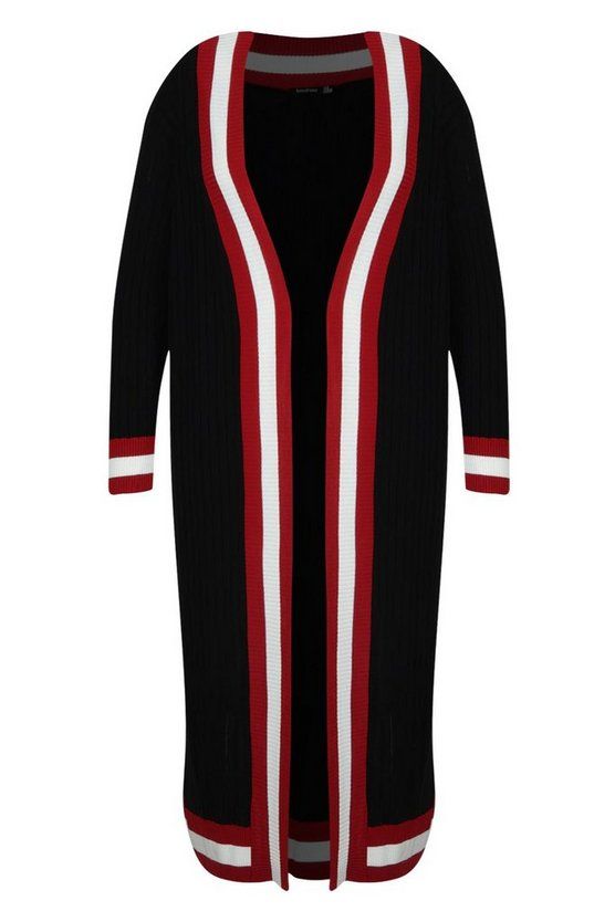 Plus Stripe Maxi Length Cardigan | Boohoo.com (US & CA)