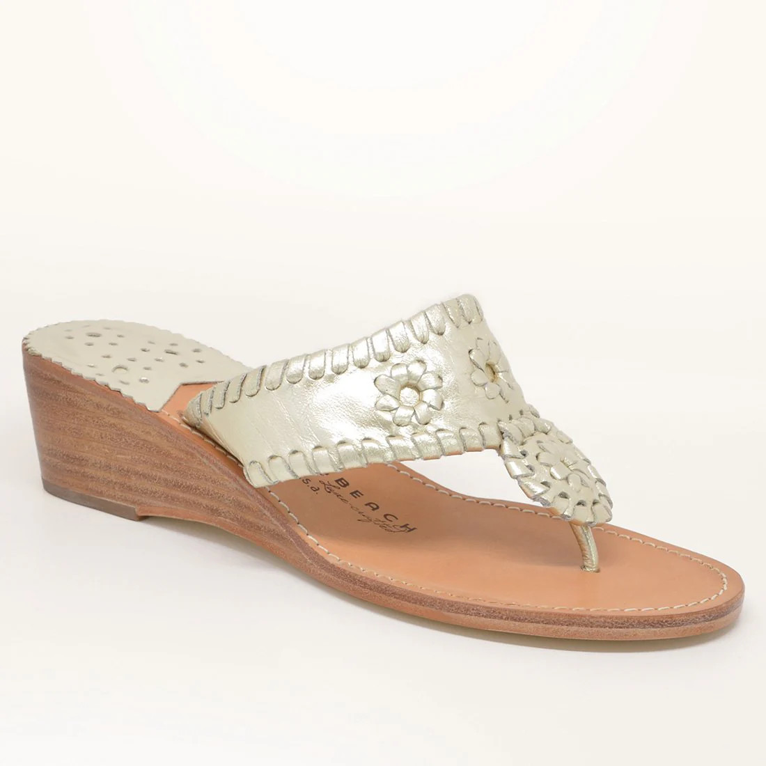 Classic Mid Wedge Platinum / Platinum | Palm Beach Sandals
