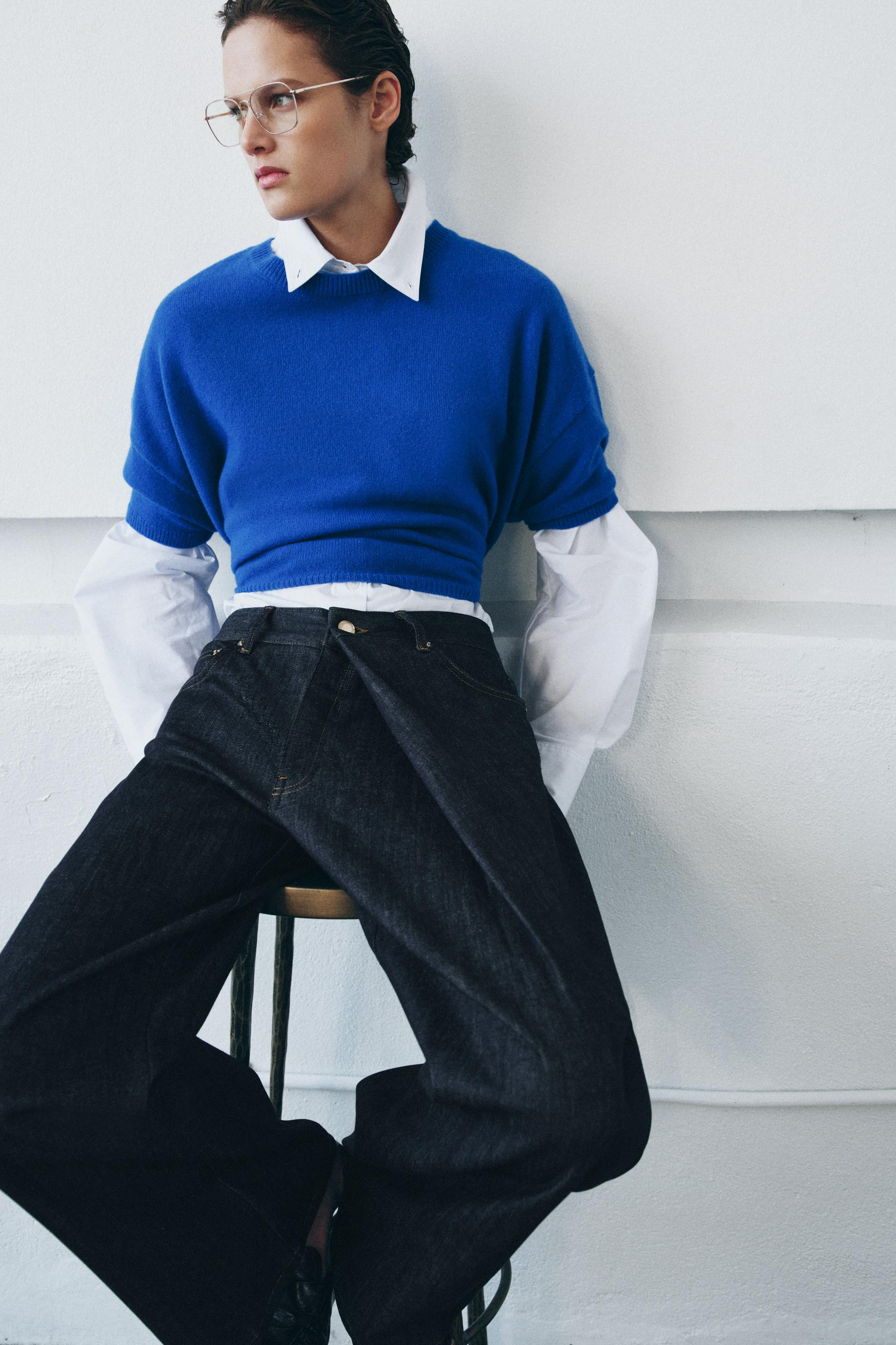 JEANS ZW COLLECTION RELAXED PLEAT MID-WAIST | Zara UK