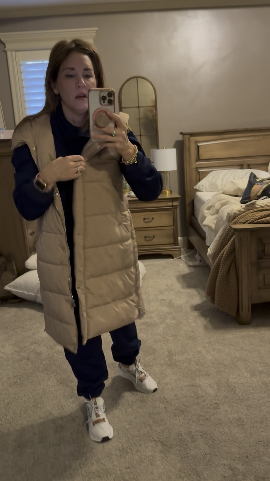 Cold weather calls for layers of the baseball field. This is a perfect look for sports Mama.

Wearing a small in all 

Crazy Busy Mama 