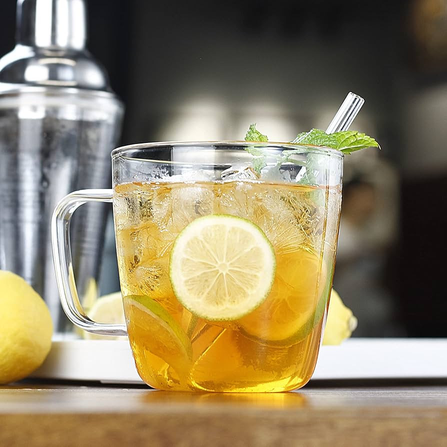 LUXU Premium Large Glass Coffee Mugs(Set of 2)-24 oz,Wide Mouth Hot or Cold Beverage Mugs,Modern ... | Amazon (US)