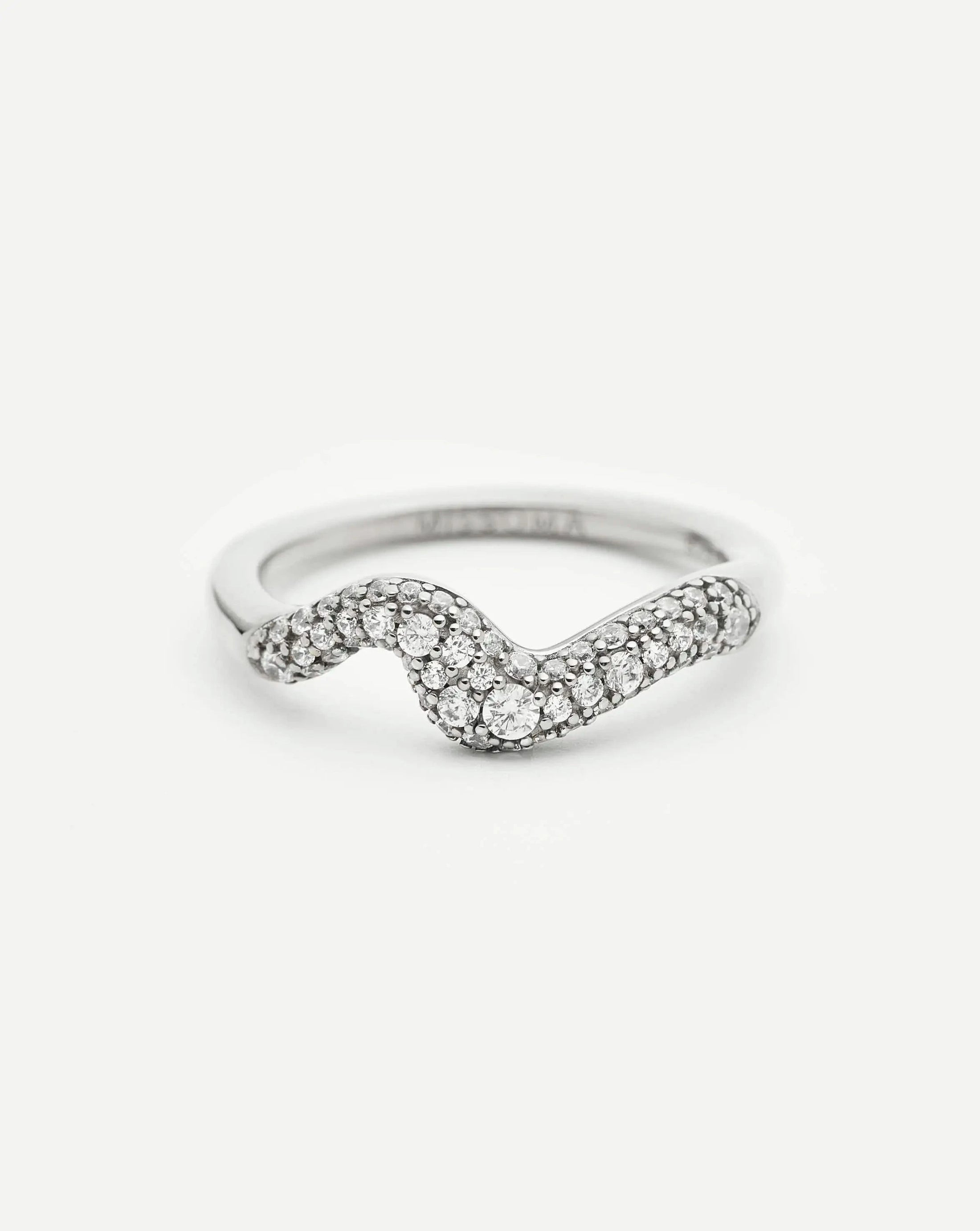 Molten Snow Stacking Ring - Sterling Silver/Cubic Zirconia | Missoma UK