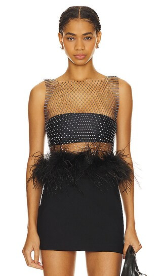 Pia Embellished Top in Black | Revolve Clothing (Global)