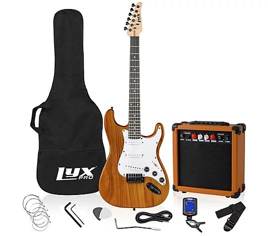 LyxPro 39" Electric Stratocaster Guitar & Starter Kit - QVC.com | QVC