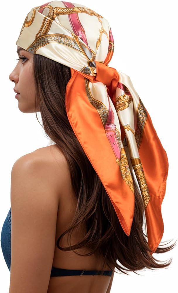 RIIQIICHY Head Scarf for Women Like Silk Scarf Hair Scarf Printed Square Scarf Bandanas for Women... | Amazon (US)