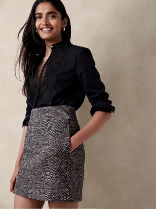 Olinda Herringbone Mini Skirt | Banana Republic (US)