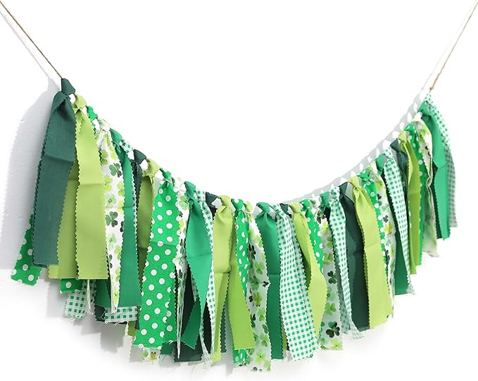 St. Patrick's Day Green Gingham Banner/Garland - Green Gingham Banner For Baby Shower,First Birth... | Amazon (US)