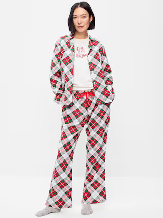 Printed Flannel Pajama Pant Set for Women | Old Navy (US)