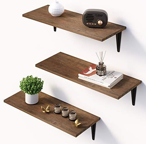 BAMFOX Floating Shelves Wall Mounted Shelf, Natural Bamboo Wall Decor Storage Shelves for Bedroom... | Amazon (US)