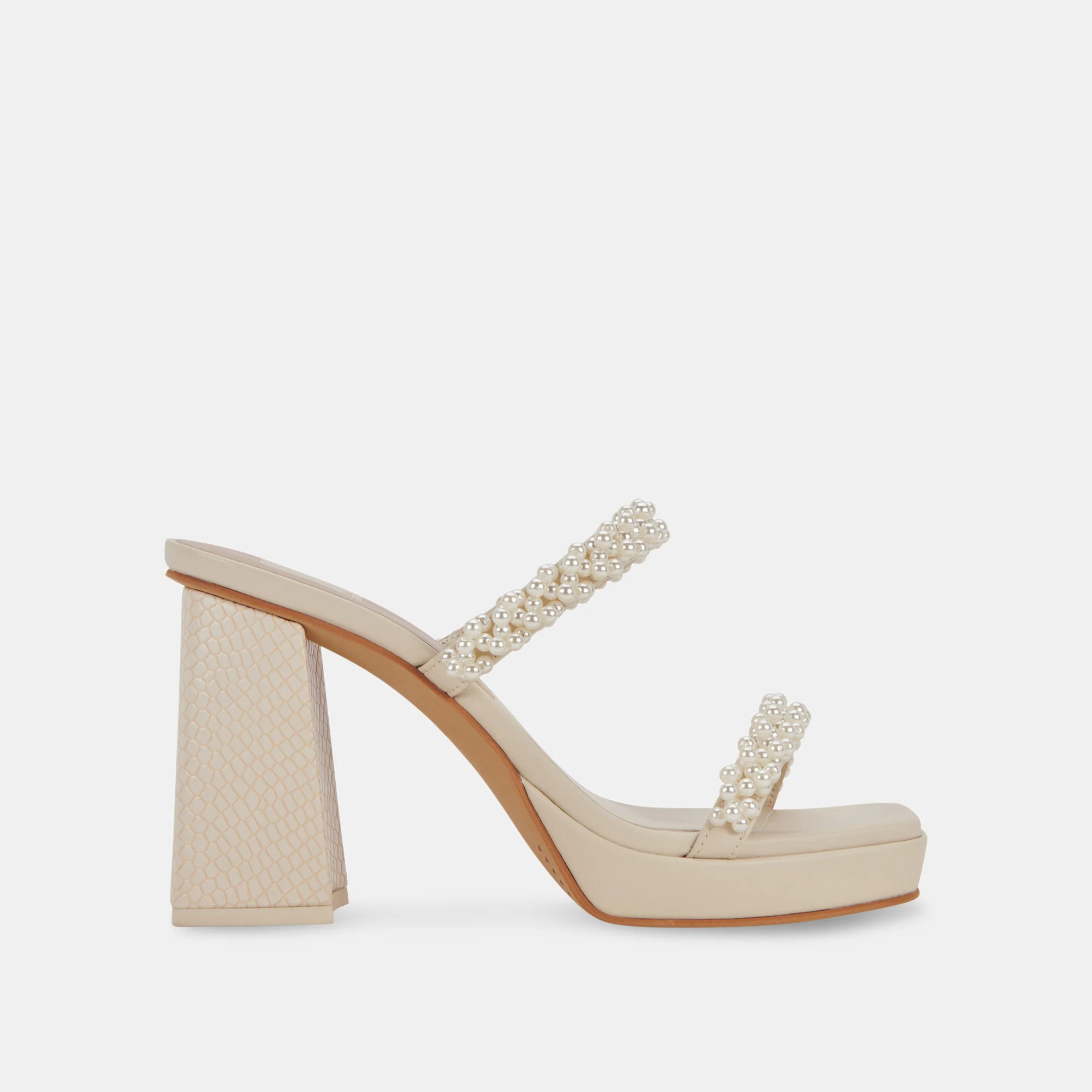 ARIELE HEELS VANILLA PEARLS | DolceVita.com