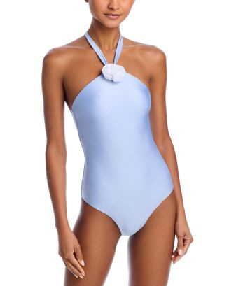 AQUA Rosette Halter Neck One Piece Swimsuit- Exclusive  | Bloomingdale's Women | Bloomingdale's (US)