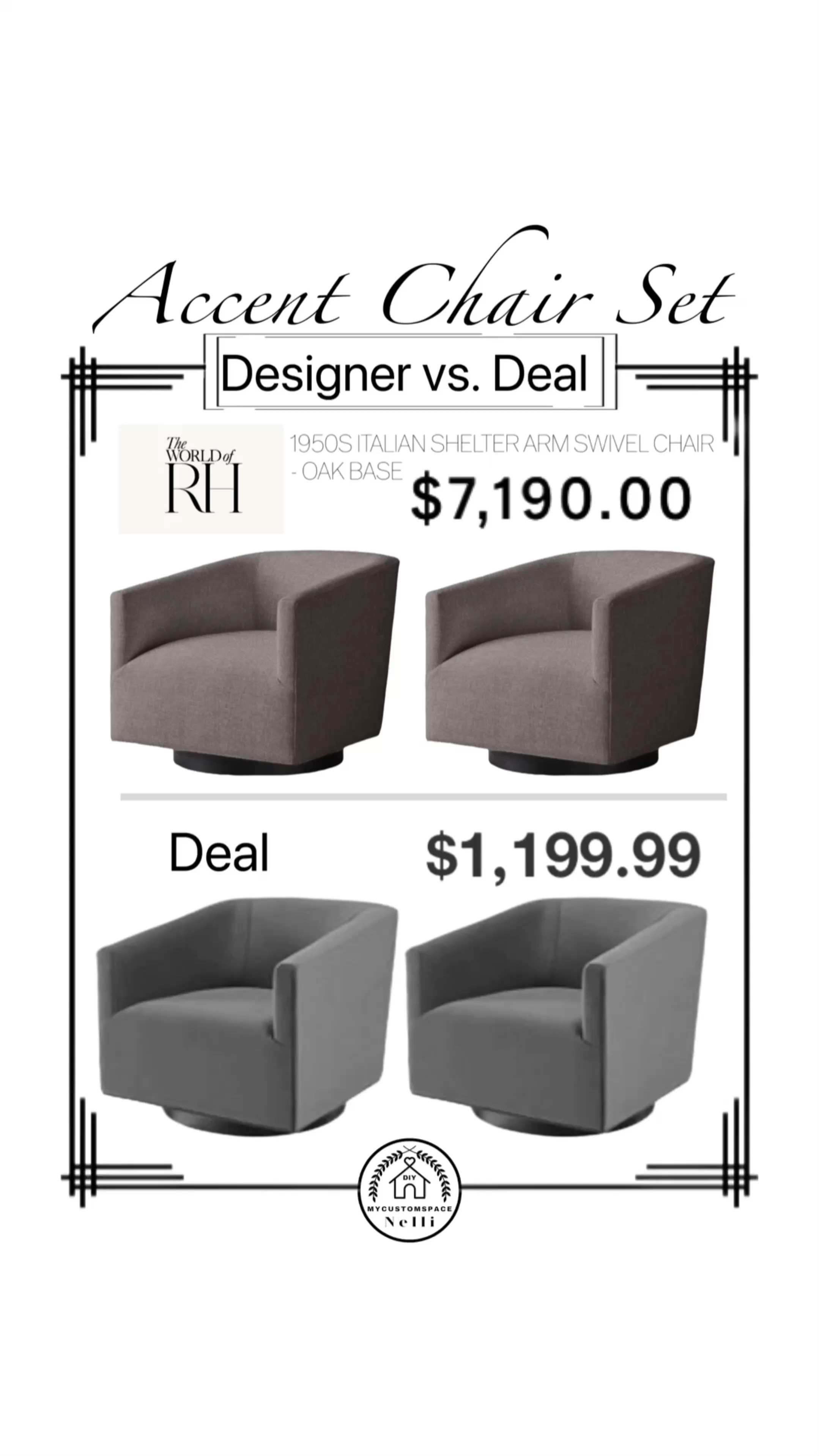 Designer vs. Deal Swivel Accent Chairs, Livingroom Furniture, Home decor 

#LTKhome #LTKFind #LTKstyletip