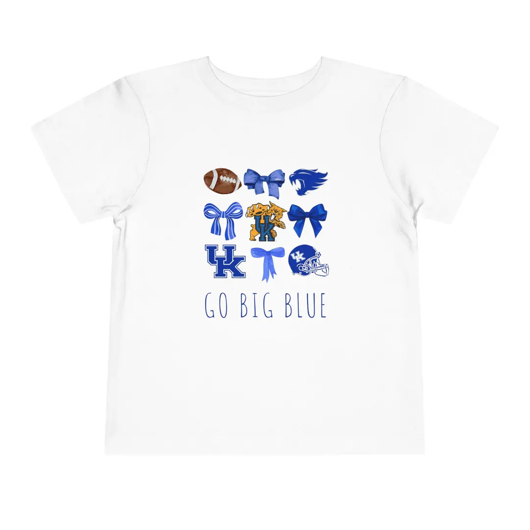 Kentucky Wildcats Bows Football Go Big Blue Inspired Toddler Short Sleeve Tee - Etsy | Etsy (US)