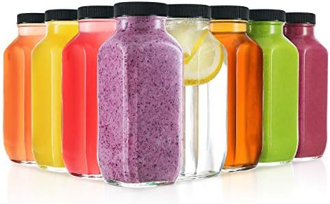 8 Ounce Glass Drink Bottles, Pack of 12 Glass Water Bottles with Lids, Great for storing Juices, ... | Amazon (US)