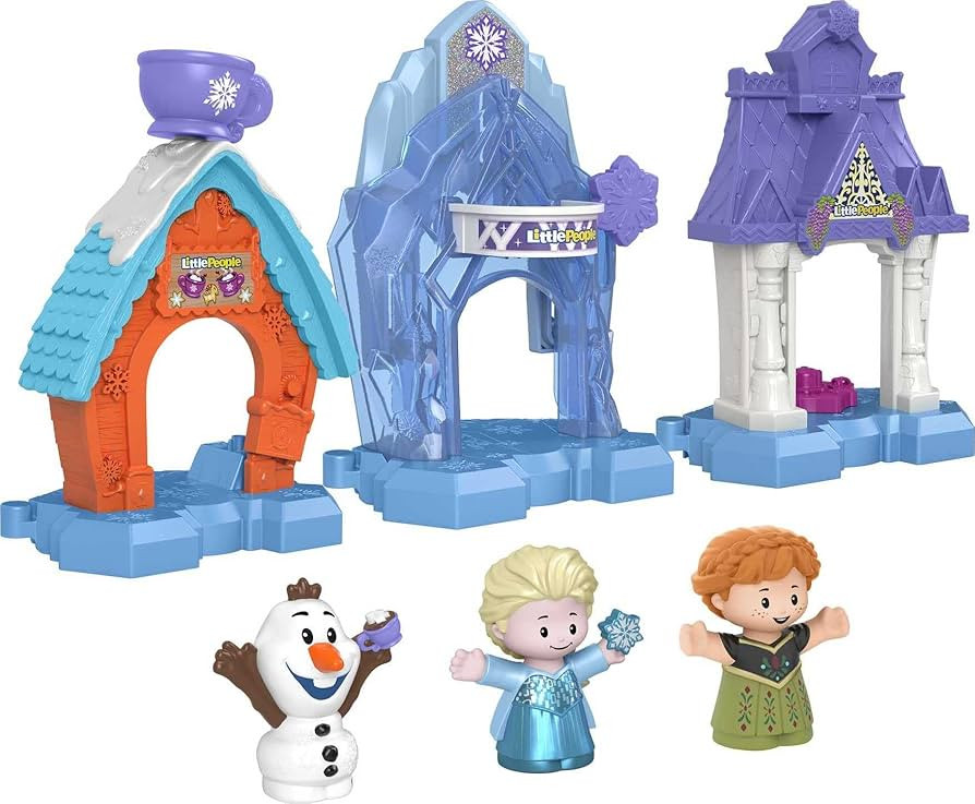 Fisher-Price Disney Frozen Toddler Toys Little People Snowflake Village Playset With Anna Elsa & ... | Amazon (US)