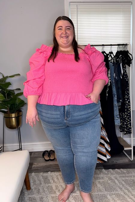 Plus size Amazon top try-on! Caroline tried out another top from Amazon The Drop in a 4X! The fit was great, but it is a more cropped style on her which she doesn't mind! Jeans are from Universal Standard in a size 28!

#LTKcurves #LTKSeasonal #LTKBacktoSchool