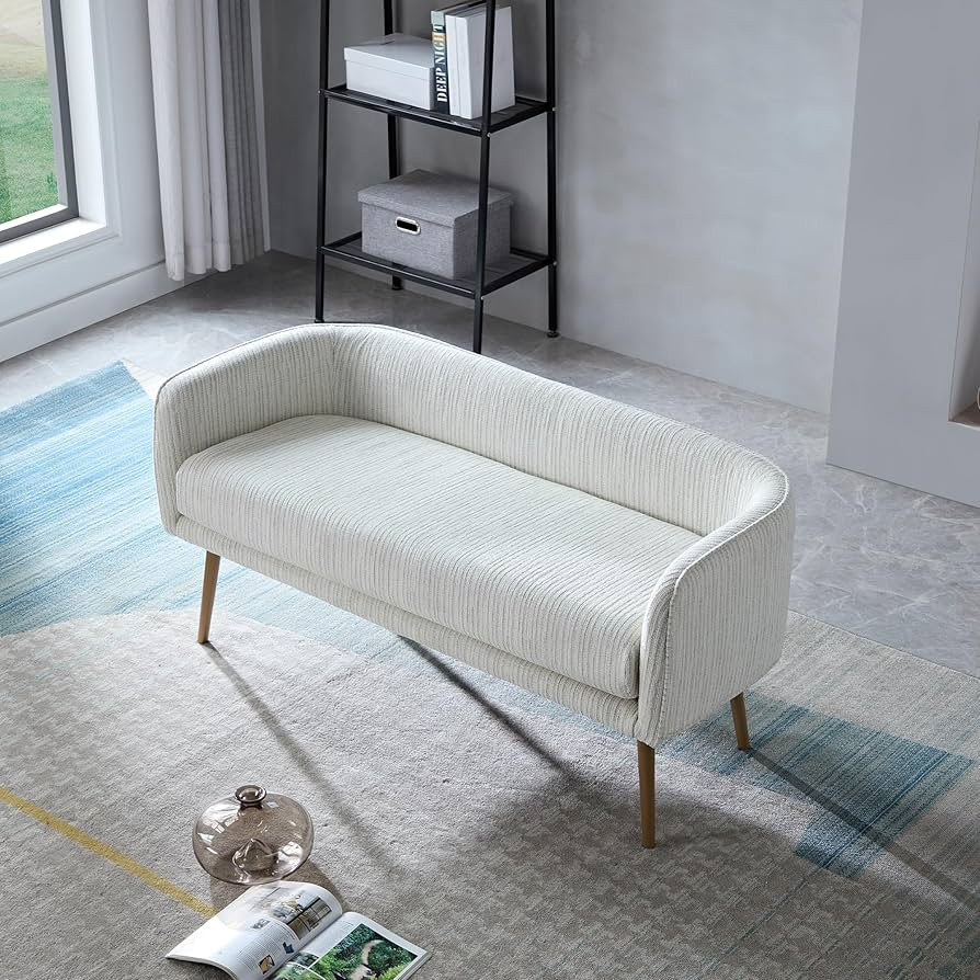 Forshare Bedroom Bench with Low Back, entryway Bench, Bench for The end of Bed;Ivory Bench | Amazon (US)