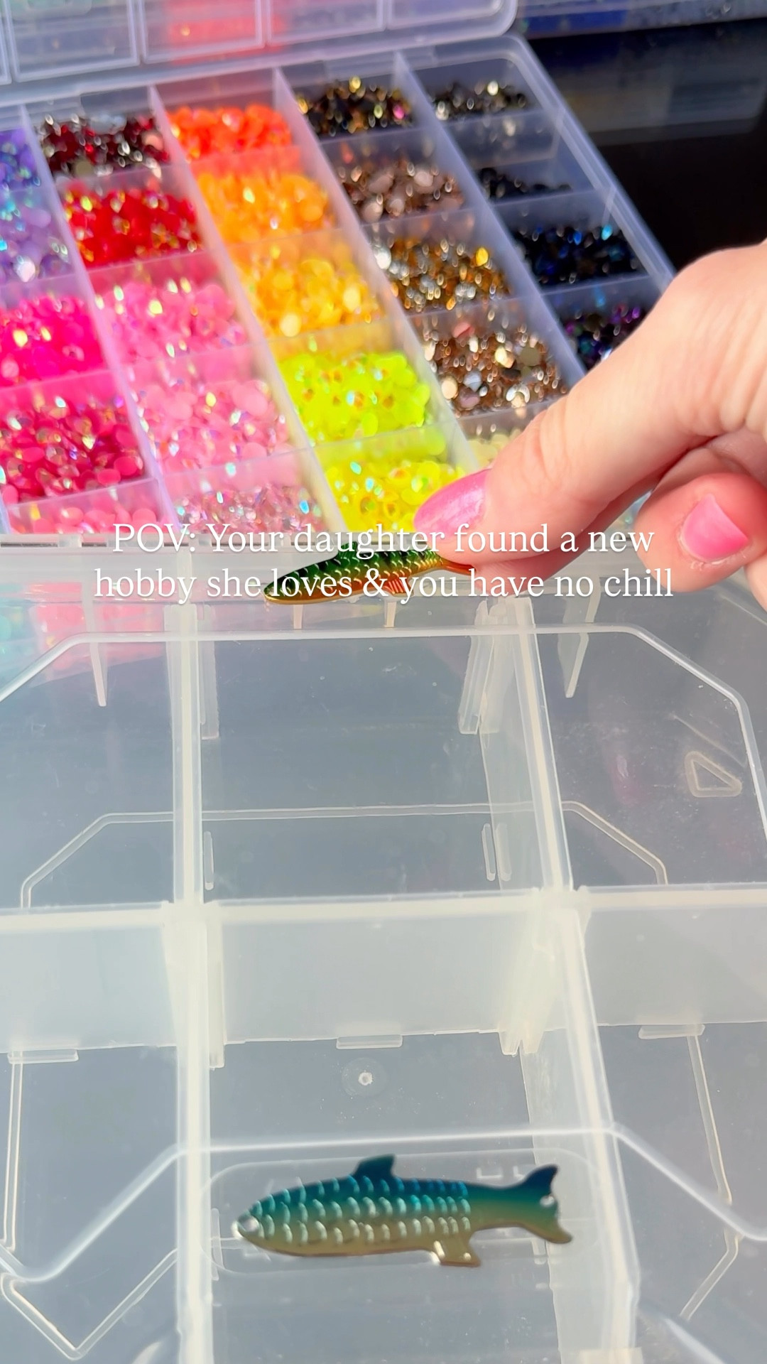 I bedazzled my daughter’s tackle box today! If she continues to like fishing - we will get her a real tackle box and I’ll bedazzle that one, too 😂 

The bedazzle kits I use are on sale for prime day!