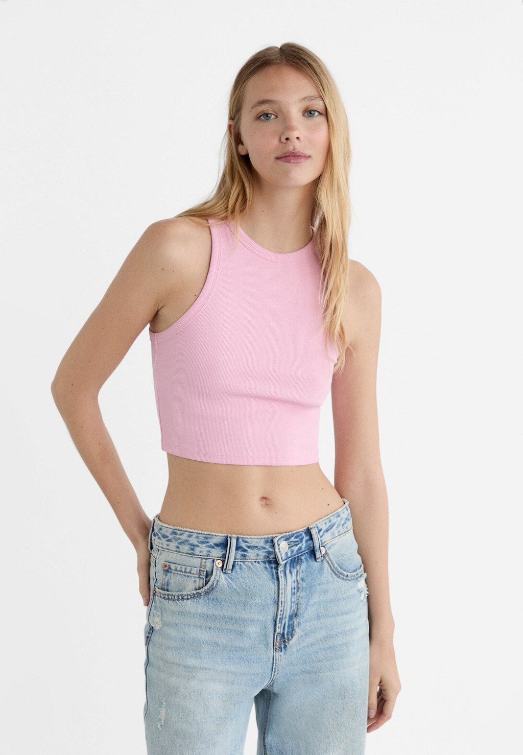Basic ribbed crop top | Stradivarius (UK)