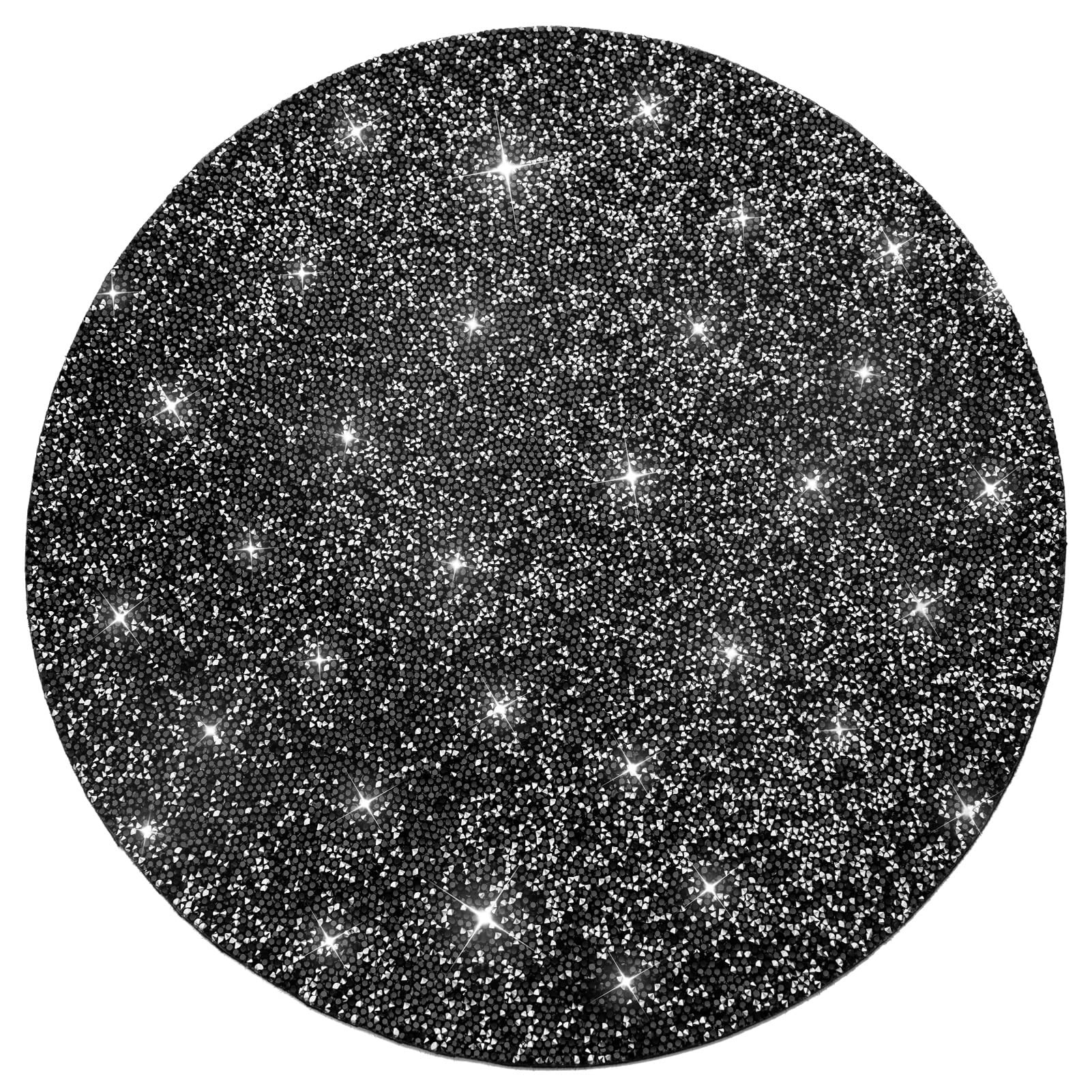Black Rhinestone Placemat Sparkle Crushed Diamond Round Washable Glitter Table Mat for Fall Hallo... | Amazon (US)