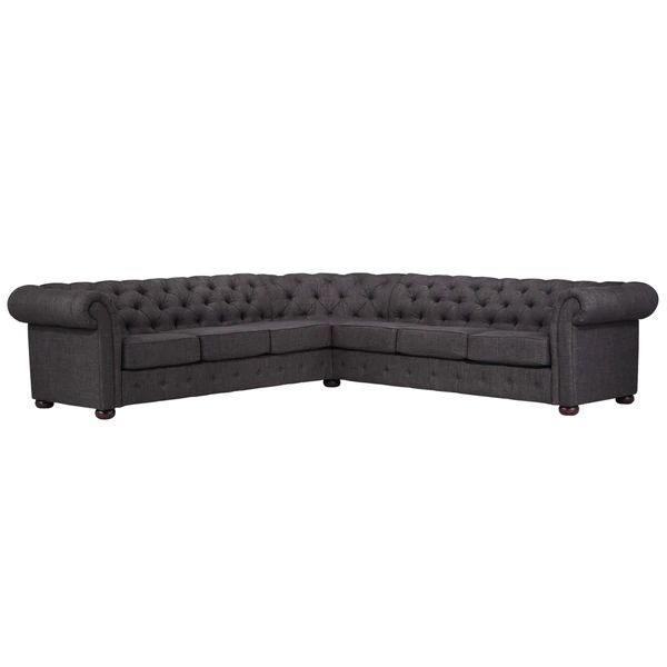 Knightsbridge Tufted Scroll Arm Chesterfield 7-seat L-shaped Sectional by iNSPIRE Q Artisan | Bed Bath & Beyond