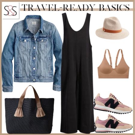 Another way to wear your new balance sneakers!  A wide leg jumpsuit goes great with a jean jacket for travel or warm weather vacations!

#LTKstyletip #LTKSeasonal #LTKFestival