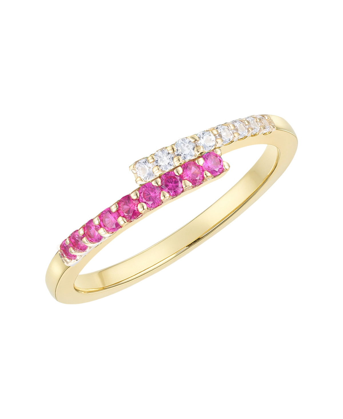 Macy's Lab-Grown Ruby (1/4 ct. t.w.) & White Sapphire (1/5 ct. t.w.) Ring in 14k Gold Over Sterling Silver (also in Sapphire & Emerald) - Ruby | Macy's