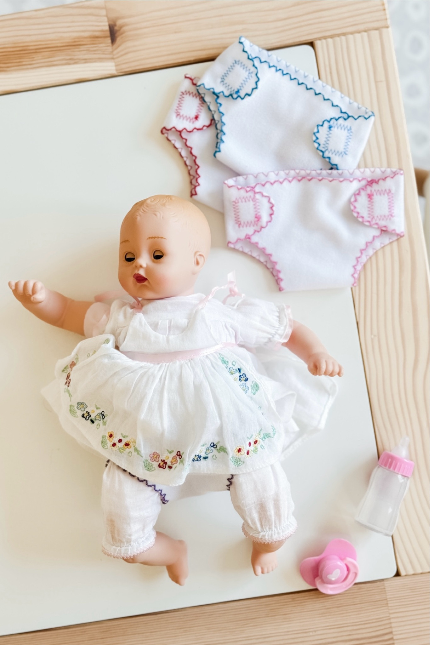 If your child likes to play with dolls or you have a new baby on the way, this has been a great doll for our #LTKToddler to play with. We relied heavily on it when we were talking about Baby Sister arriving and now Sophie still loves to mimic Mama by caring for her baby doll the way I am caring for her little sister. 

The cloth Velcro diapers fit perfectly and we only use the paci / milk bottle from the accessories set (full disclosure: the doll’s mouth isn’t open enough to accommodate these accessories so they’re just for pretending).

#LTKGiftGuide #LTKKids