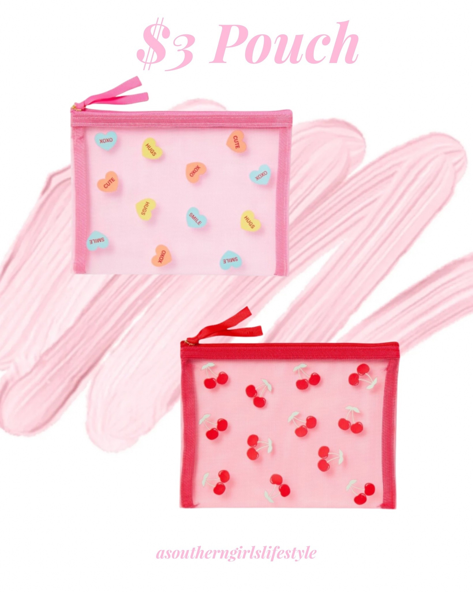 $3 & So cute!!! Purse Cosmetic Bag for the season. Add a Lipgloss & Hand Sanitizer (added some) inside for a little Valentine’s Day Gift!

Pink Candy Hearts Pencil Pouch
Red Cherry Pencil Pouch 

#LTKSeasonal #LTKFindsUnder50 #LTKBeauty