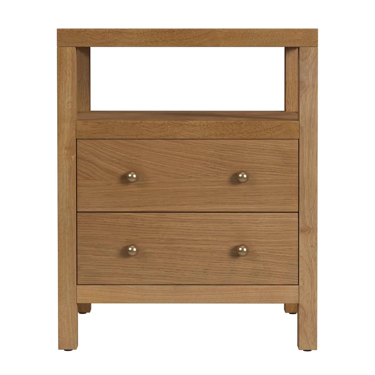 Traditional Two Drawer Nightstand in Light Natural Finish | The Well Appointed House, LLC