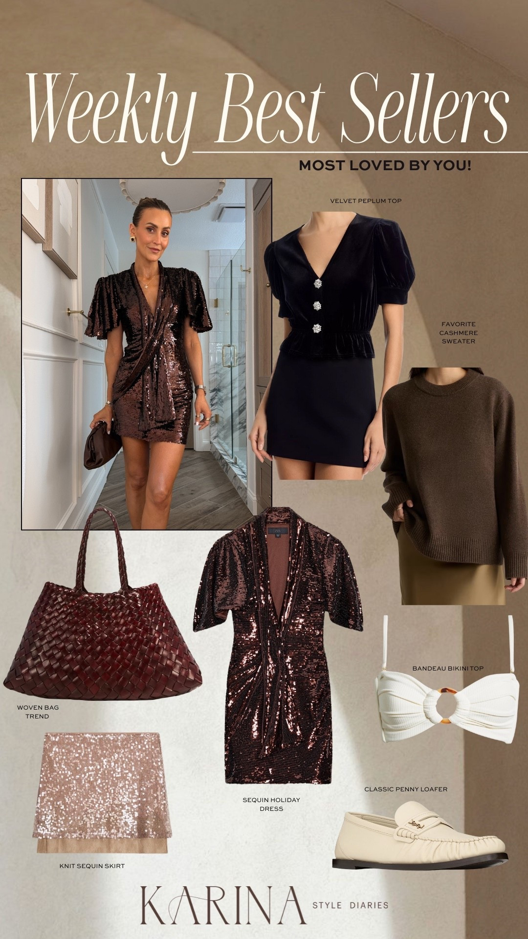 What you most loved this week! 

Holiday sequins, velvet peplum top, cashmere crew, bandeau bikini top, penny loafers, woven leather bag

#LTKHoliday #LTKGiftGuide #LTKTravel
