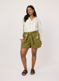 Lenny High Waist Shorts - Olive | Joanie