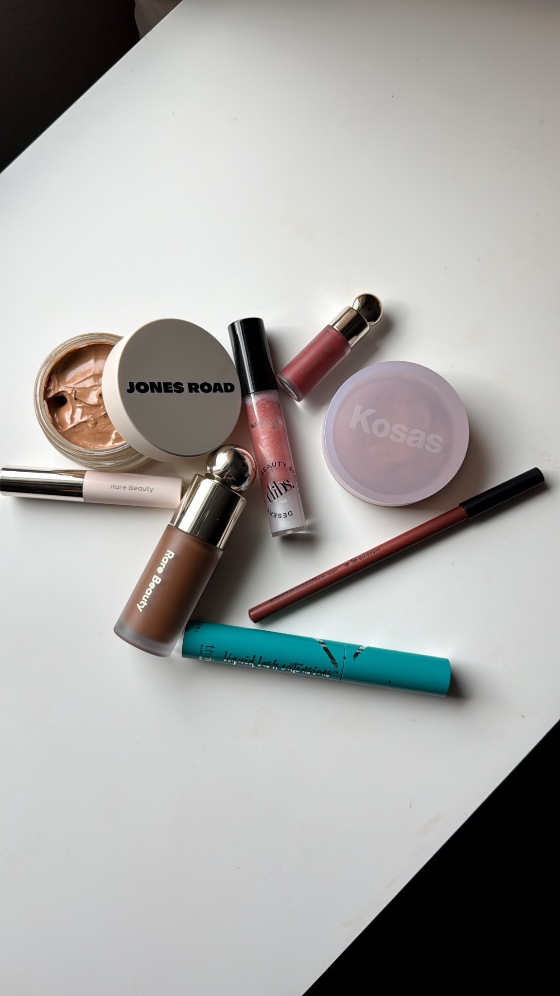 Jones Road foundation: shade medium honey // Rare Beauty liquid bronzer: shade Serene // Rare Beauty liquid blush: shade Beloved // Kosas setting powder: shade Pillowy // Bare Minerals liner: shade Striking Spice // DIBS gloss: Favorite Child (clear) 

#LTKBeauty