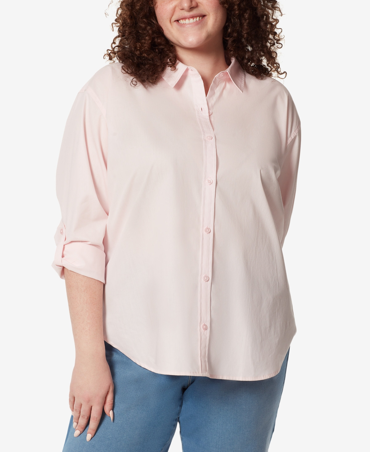 Gloria Vanderbilt Plus Size Amanda Shirt - Pink Parasol | Macy's