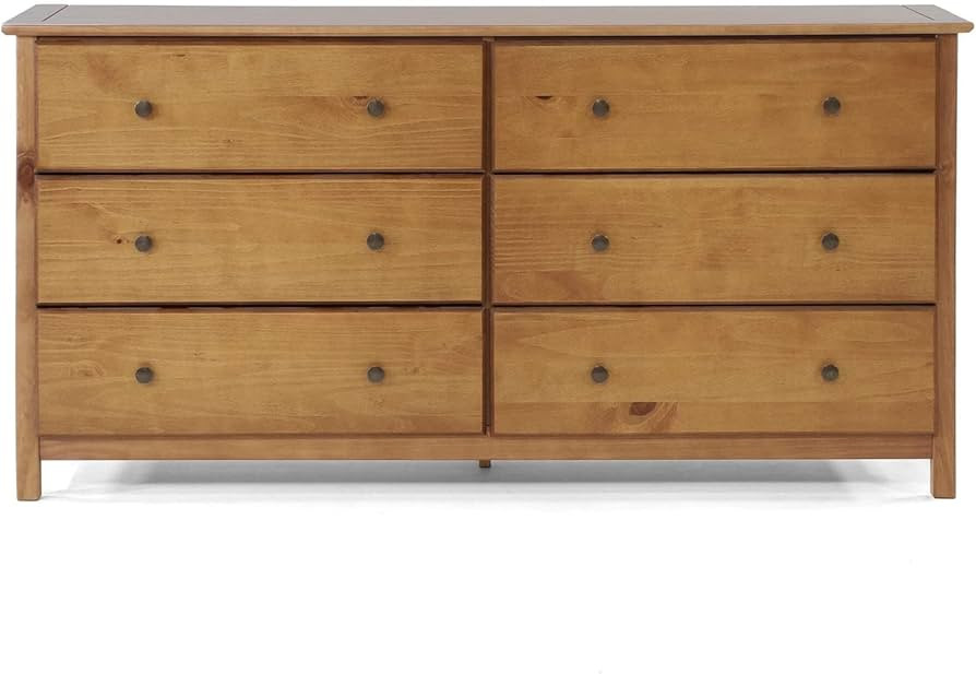 Grain Wood Furniture Shaker 6-Drawer Dresser, Walnut | Amazon (US)