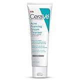 CeraVe Acne Foaming Cream Cleanser | Acne Treatment Face Wash with 4% Benzoyl Peroxide, Hyaluronic A | Amazon (US)