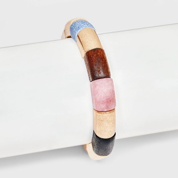 Semi-Precious Lepidolite and Aventurine Stretch Bracelet - Universal Thread&#8482; Pink/Blue | Target